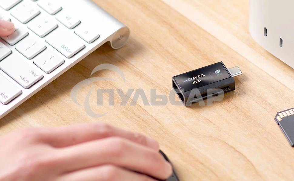 Внешний SSD ADATA SC730, 1TB, USB 3.2 Gen 2 Type-A/Type-C, R/W 600/600, черный