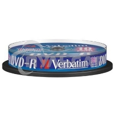 Диск DVD-R Verbatim 4.7Gb 16x Cake Box (10шт) (43523)