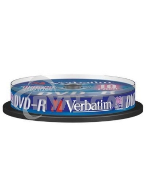 Диск DVD-R Verbatim 4.7Gb 16x Cake Box (10шт) (43523)