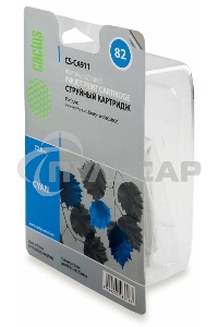 Картридж струйный Cactus CS-C4911 №82 голубой (72 ml) для HP Design Jet 500/800C