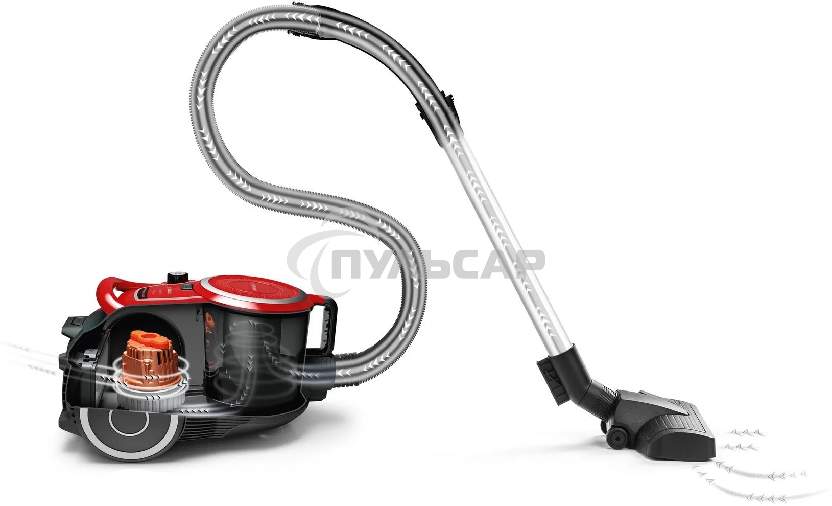 Пылесос Bosch BGS412234A красный, 2200 Вт, уборка сухая, пылесборник контейнер, 2.4 л