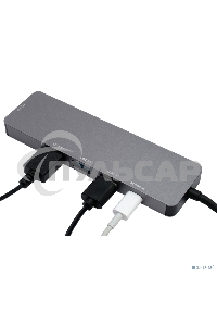 Док-станция Type-C Gembird UHB-D1, 5в1: 3хUSB3.1, Type-C PD100W, HDMI, кабель 17см, алюминий