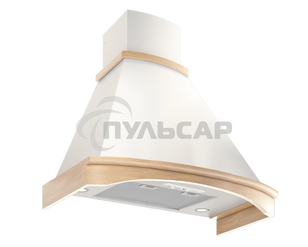 Вытяжка каминная Elikor Ротонда 90П-650-П3Д бежевый/дуб, 90 см, 650 куб. м/ч, 56 дБ