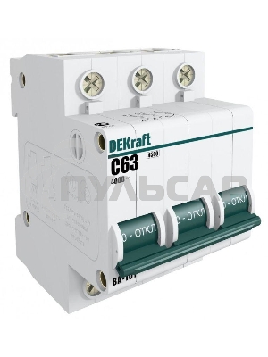 Выключатель автоматический модульный Dekraft 3п C 25А 4.5кА ВА-101 11080DEK
