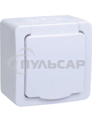 Розетка одноместная Iek ERMP12-K01-16-54-EC РСб20-3-ГПБб роз.1м с з/к о/у IP54 (цвет крышки:белый) ГЕРМЕС PLUS