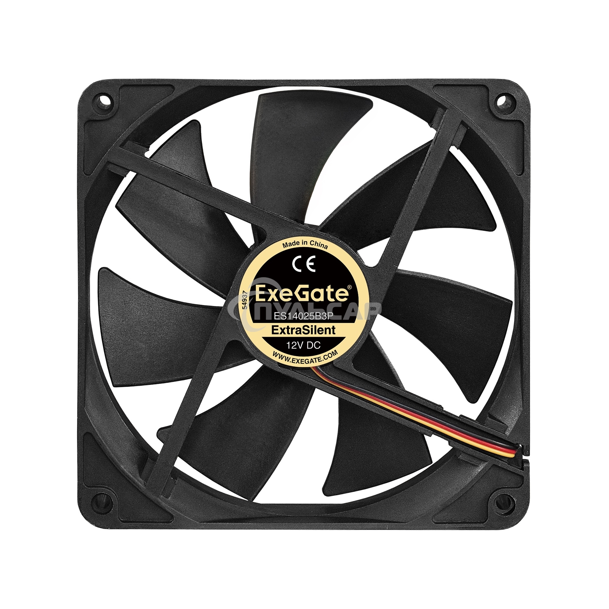 Вентилятор для корпуса ExeGate ExtraSilent ES14025B3P черный, 140 мм, 850 об/мин, 16.5 дБ, 3 pin