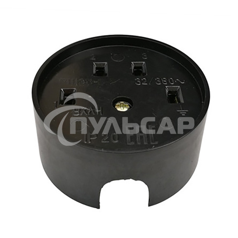 Розетка РШ для электрической плиты 32 А, 380 В, 3Р+РЕ (ОУ) черная Rexant