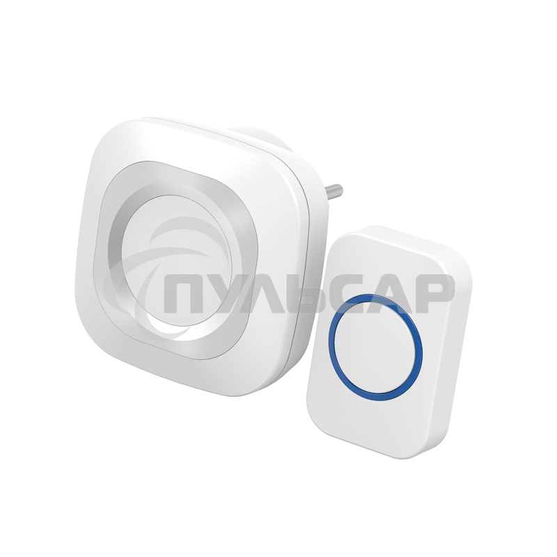 Беспроводной дверной звонок Rexant в розетку мигающий 36 мелодий IP44 (белый/серый)