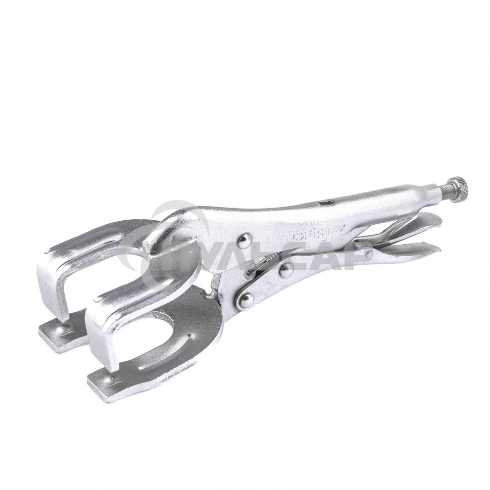 Зажим ручной СИБРТЕХ, двойной, точечная фиксация, 225 мм 18429