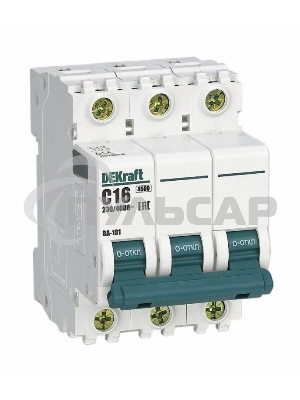Выключатель автоматический Dekraft 3п C 16А 4.5кА ВА-101 11078DEK