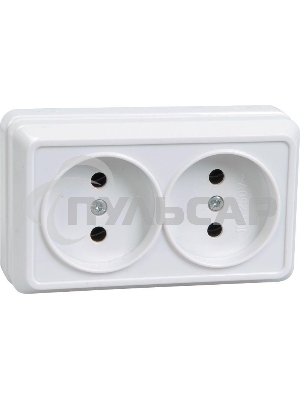 Розетка Iek ERO20-K01-10-DC РС22-2-ОБ 2местн. без з/к 10А откр.уст. ОКТАВА (белый)