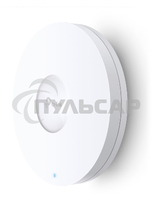Точка доступа TP-Link 11AX dual-band ceiling access point, up to 1200 Mbit / s at 5 GHz and up to 574 Mbit / s at 2.4 GHz, 1 10/100/1000Mbps LAN port, support PoE 802.3at standard, support BSS coloring, Seamless Roaming, Mesh, Band Steering, Airtime Fairn
