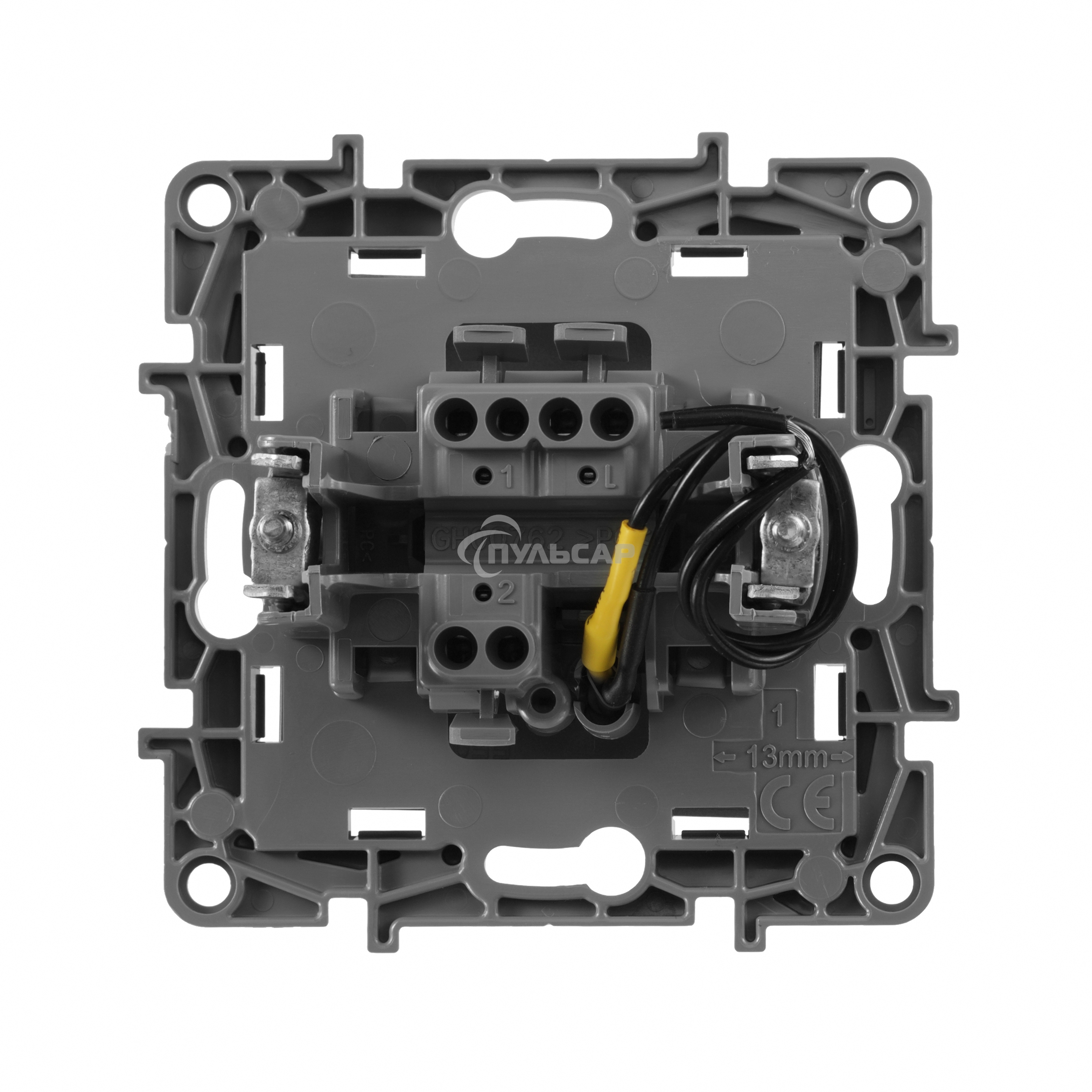 Переключатель с подсветкой, 10AX, антрацит