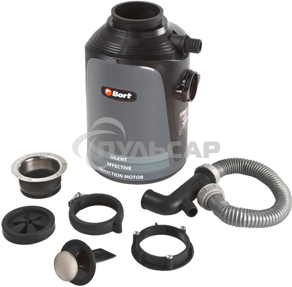 Измельчитель пищевых отходов Bort Alligator, 560 Вт., объем 1 450 мл., пневмовыключатель