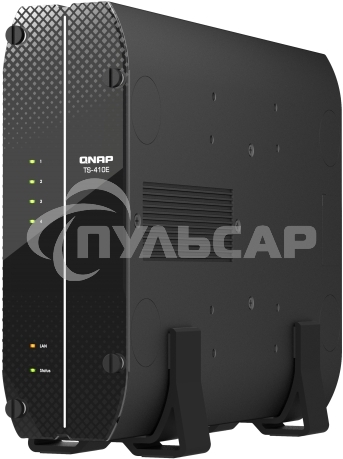 Сетевое хранилище SMB QNAP TS-410E-8G NAS fanless 4 2.5 SSD trays. Intel Celeron J6412 4-core 2.0-2.6 GHz, 8 Gb RAM (max), 2x2.5 GbE, 4xUSB 3.2 Gen 2 (10Gbps),1xHDMI