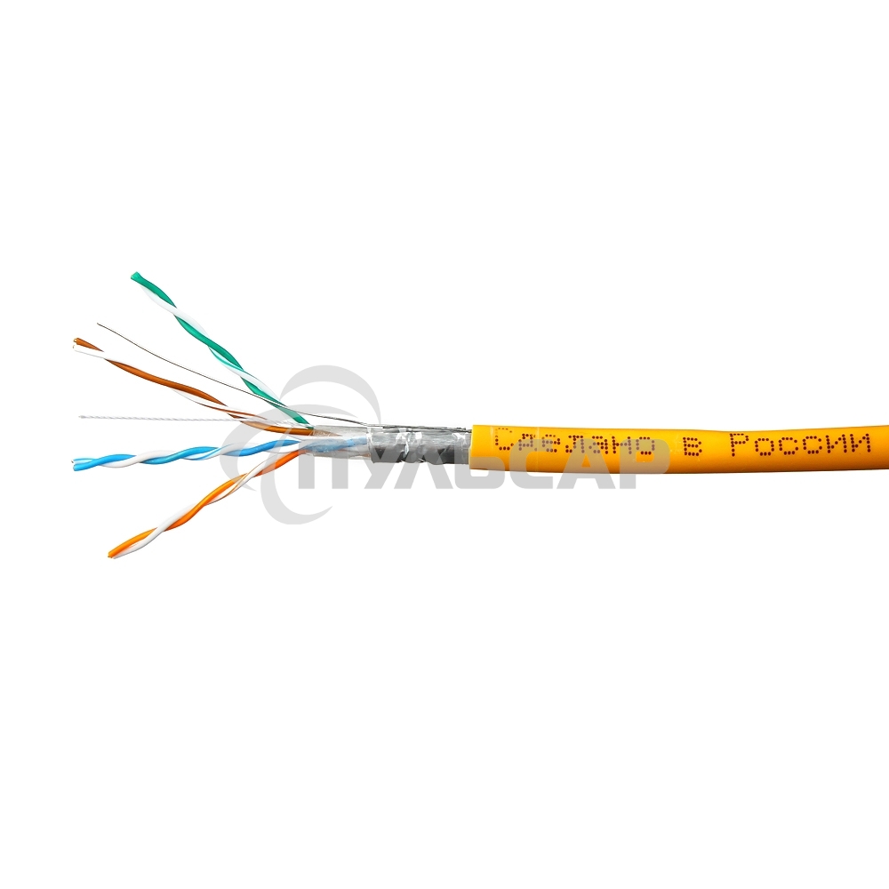 Кабель SkyNet Premium FTP-LSZH 4x2x0,51, низкое дымовыделение, нулевое содержание галогенов, медный, FLUKE TEST, кат.5e, однож., 100 м, box, оранжевый