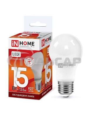 Лампа светодиодная LED-A60-VC 15Вт 230В E27 6500К 1350лм IN HOME 4690612020280