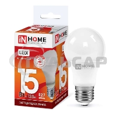Лампа светодиодная LED-A60-VC 15Вт 230В E27 6500К 1350лм IN HOME 4690612020280 Лампа светодиодная LED-A60-VC 15Вт 230В E27 6500К 1350лм IN HOME 4690612020280