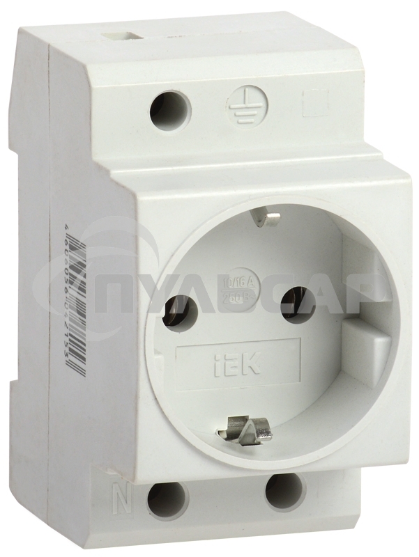 Розетка силовая РАр10-3-ОП с заземл. на DIN-рейку ИЭК MRD10-16