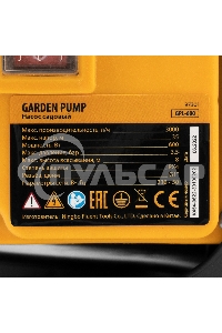 Садовый поверхностный насос GPL600, 600 Вт, 3000 л/ч, подъем 35 м, пластик Denzel