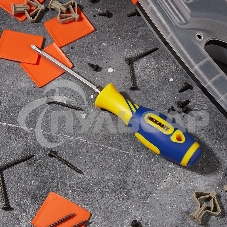 Отвертка комбинированная, двухсторонний стержень 120 мм (Крестовая PH 2, Шлицевая SL 6 мм), двухкомпонентная рукоятка 12-4741 Rexant