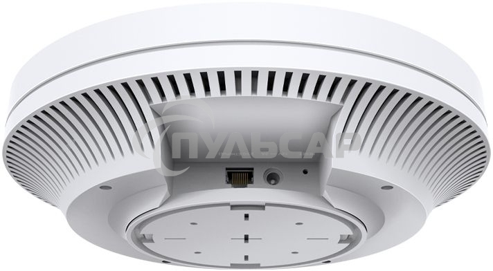 Точка доступа TP-Link 11AX dual-band ceiling access point, up to 1200 Mbit / s at 5 GHz and up to 574 Mbit / s at 2.4 GHz, 1 10/100/1000Mbps LAN port, support PoE 802.3at standard, support BSS coloring, Seamless Roaming, Mesh, Band Steering, Airtime Fairn