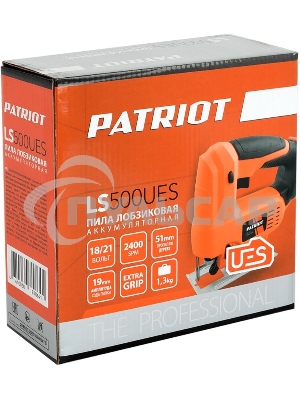 Лобзик Аккумуляторный PATRIOT LS 500UES. 0-2400об/мин. Дерево/железо: 51мм/2мм, Маятниковый ход: 4позиции.