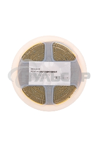 Лента светодиодная 24В, COB 8Вт/м, 320 LED/м, 3000K, 8мм, 5м, IP20 Rexant