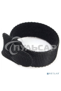 Хомуты-липучки на основе ленты Velcro VT-110x11BK 110 x 11 мм, черные (12 шт.)