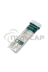 Сетевой фильтр Гарнизон ECL-6-W-3, 6р, 10А, 3м, ур.защиты 4, белый, пакет