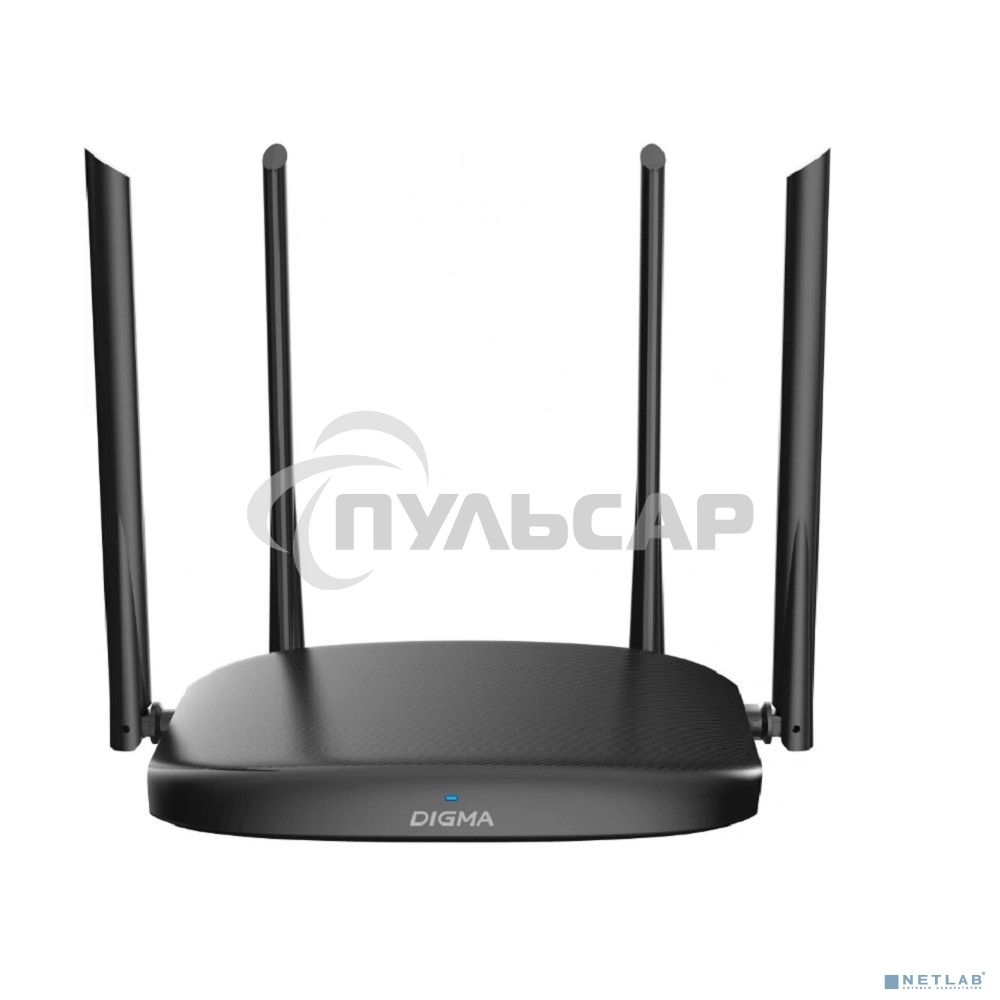 Роутер беспроводной Digma DWR-AC1202 AC1200 10/100/1000BASE-TX черный