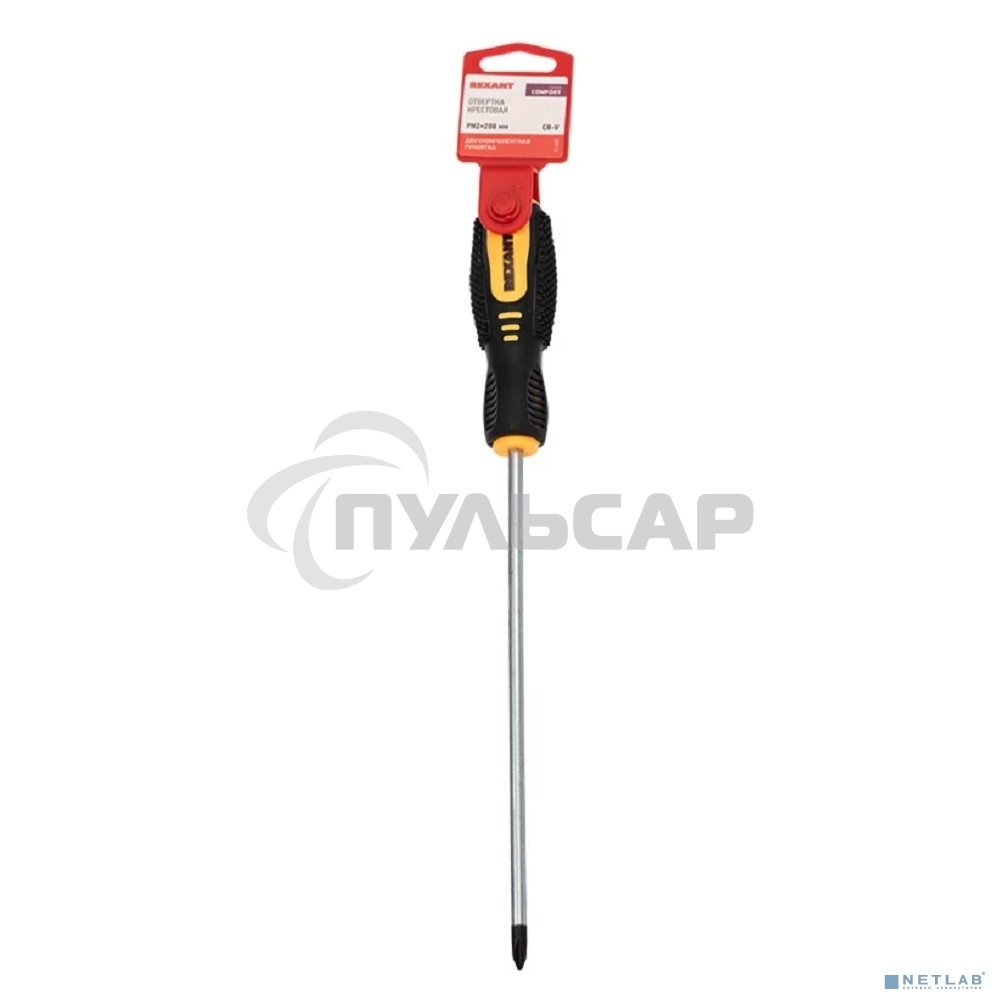 Отвертка крестовая PH 2х200 мм, двухкомпонентная рукоятка Rexant