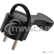 Вилка Евро Rexant угловая с з/к 16 А плоская за шкаф черная