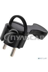 Вилка Евро Rexant угловая с з/к 16 А плоская за шкаф черная