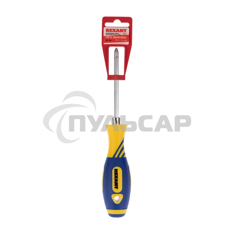 Отвертка комбинированная, двухсторонний стержень 120 мм (Крестовая PH 2, Шлицевая SL 6 мм), двухкомпонентная рукоятка 12-4741 Rexant