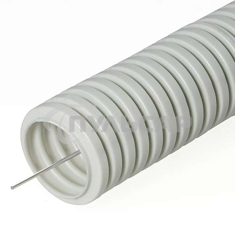 Труба гофрированная ПВХ d40мм с зондом сер. (уп.25м) Урал Пак ГФ-0100740-025