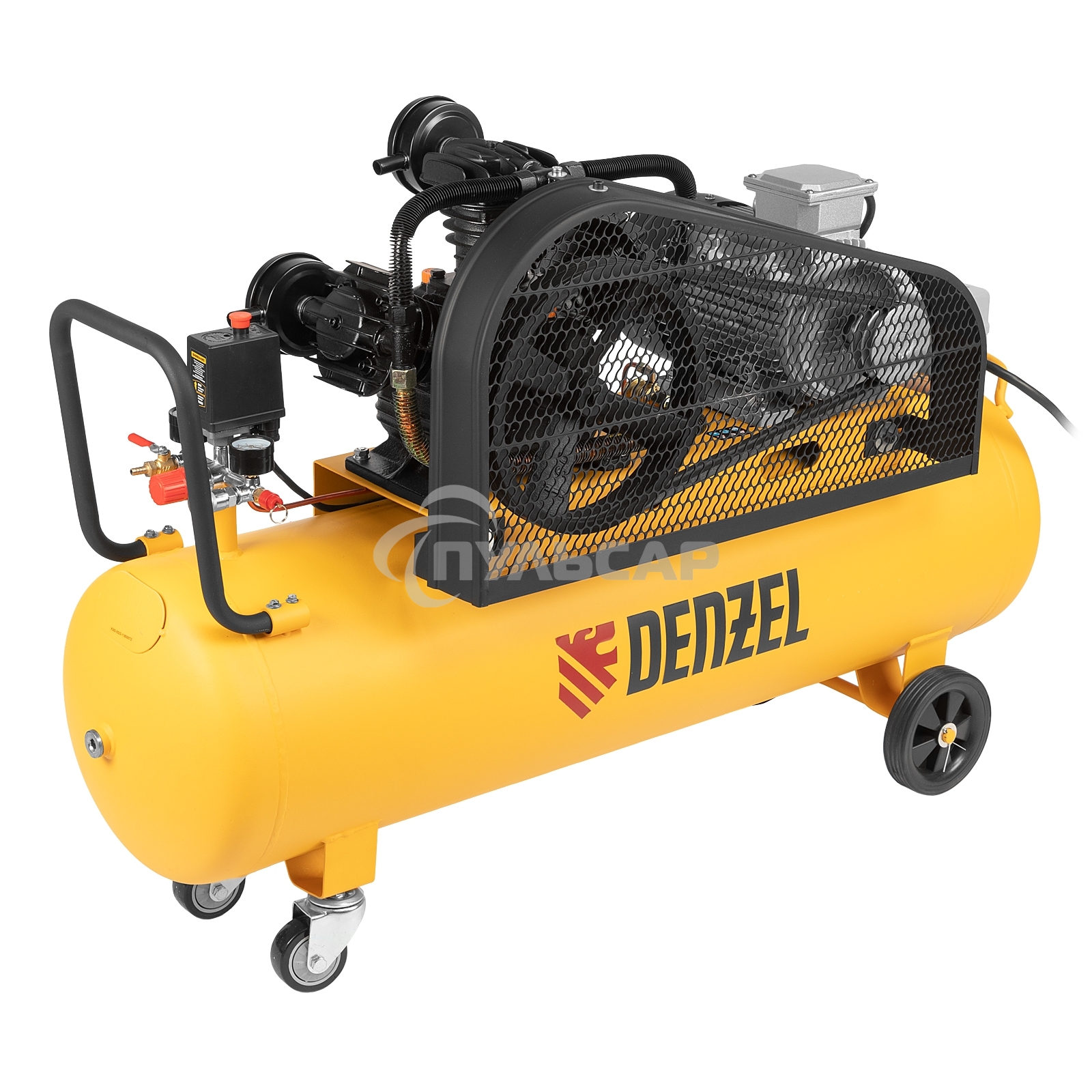 Компрессор воздушный рем. привод BCW3000-T/100, 3,0 кВт, 100 литров, 520 л/минDenzel