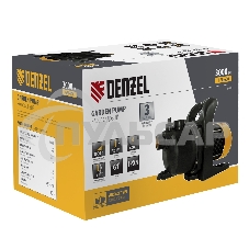 Садовый поверхностный насос GPL600, 600 Вт, 3000 л/ч, подъем 35 м, пластик Denzel