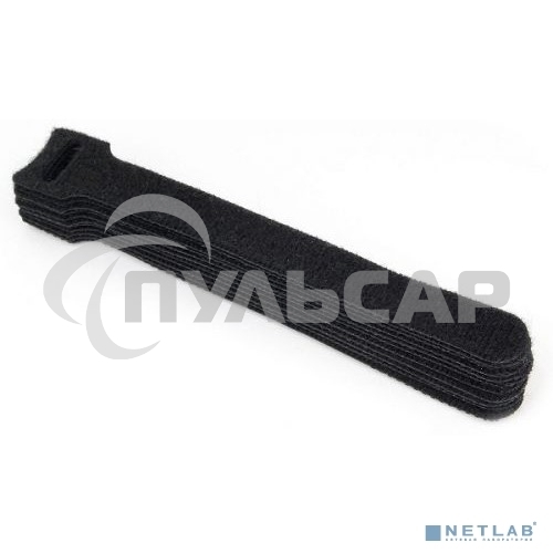 Хомуты-липучки на основе ленты Velcro VT-110x11BK 110 x 11 мм, черные (12 шт.)