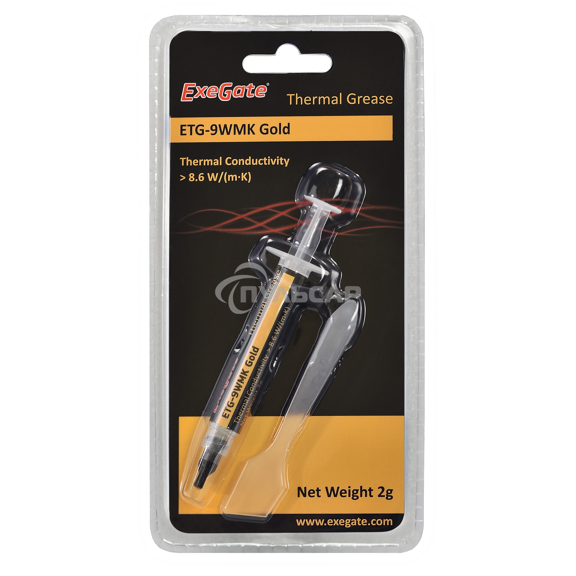 Термопаста ExeGate ETG-9WMK Gold, шприц с лопаткой, 2г