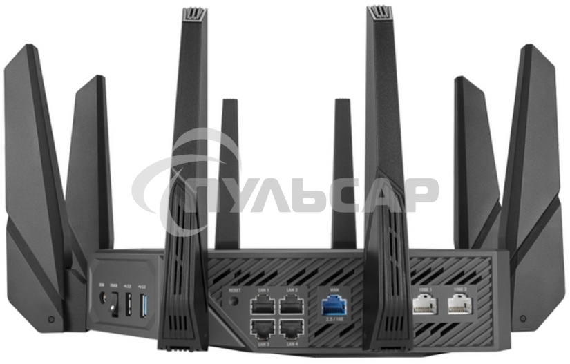 Роутер ASUS ROG GT-AXE16000 802.11 a/b/g/n/ac/ax до 1148 + 4804Мбит/c, 2,4 + 5 гГц, 8 антенн, USB, GbT LAN ; 90IG06W0-MU2A10