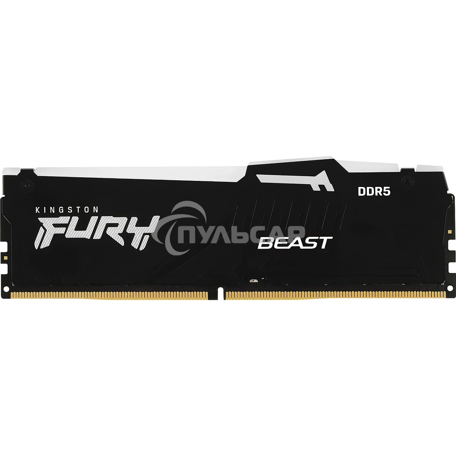 Оперативная память Kingston Fury Beast, DDR5, 16Gb (1x16GB), 6000MHz, CL36, DIMM, с радиатором, RGB, черный