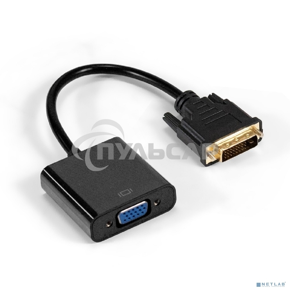 Кабель DVI-D-VGA ExeGate EX-CC-DVID-VGAF-0.2 (25M/15F, 0,2м, позолоченные контакты)