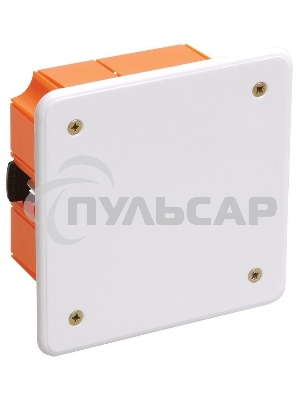 Коробка распаячная CП 92х92х45 IP20 КМ41022 для полых стен (с саморезами пластиковые лапки с крышкой) ИЭК UKG11-092-092-045-P