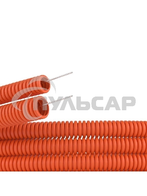 Труба гофрированная ПНД d32мм с протяж. оранж. (уп.25м) ДКС 71932