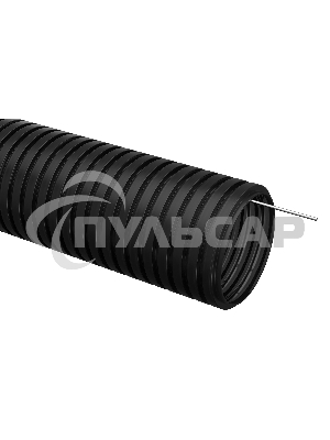 Труба гофрированная IEK (CTG20-20-K02-100-1) ПНД d 20 с зондом (100 м) ИЭК черный 403085
