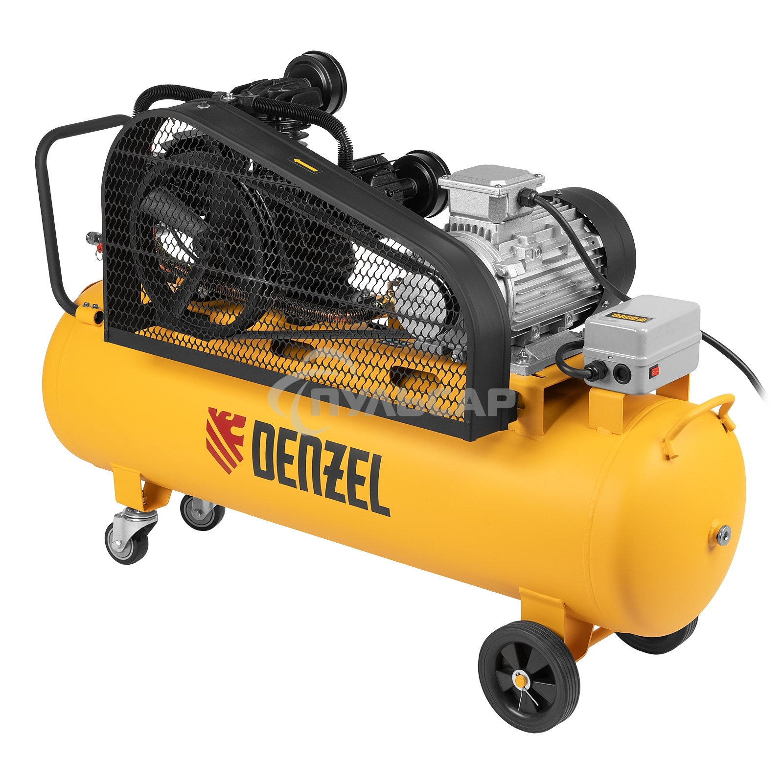 Компрессор воздушный рем. привод BCW3000-T/100, 3,0 кВт, 100 литров, 520 л/минDenzel