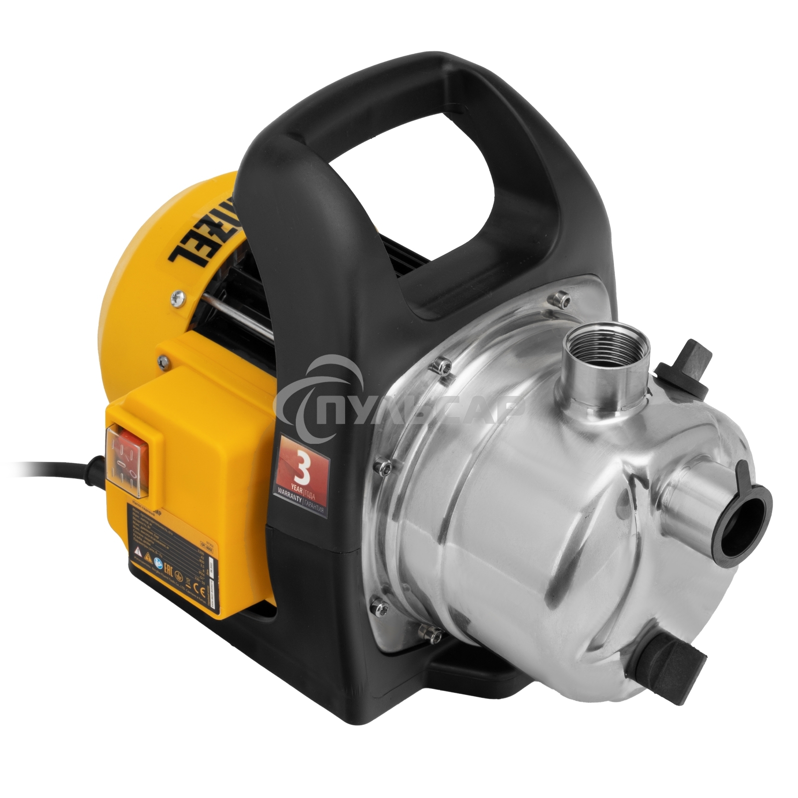 Садовый поверхностный насос GPL800Х, 800 Вт, 3200 л/ч, подъем 42 м, нержавейка Denzel