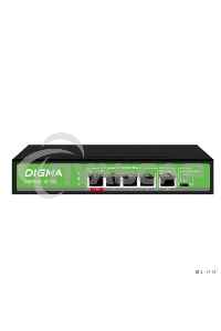 Коммутатор Digma DSP204G-1G-T80 (L2) 5x1Gbит/с 4PoE 4PoE+ 1PoE++ 80W неуправляемый