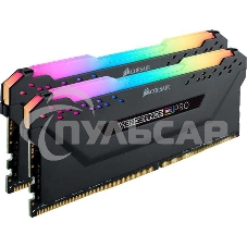 Оперативная память Corsair Vengeance RGB PRO, DDR4, 16Gb (2x8 Gb), 3200 MHz, CL16, радиатор, RGB, черный Оперативная память Corsair Vengeance RGB PRO, DDR4, 16Gb (2x8 Gb), 3200 MHz, CL16, радиатор, RGB, черный